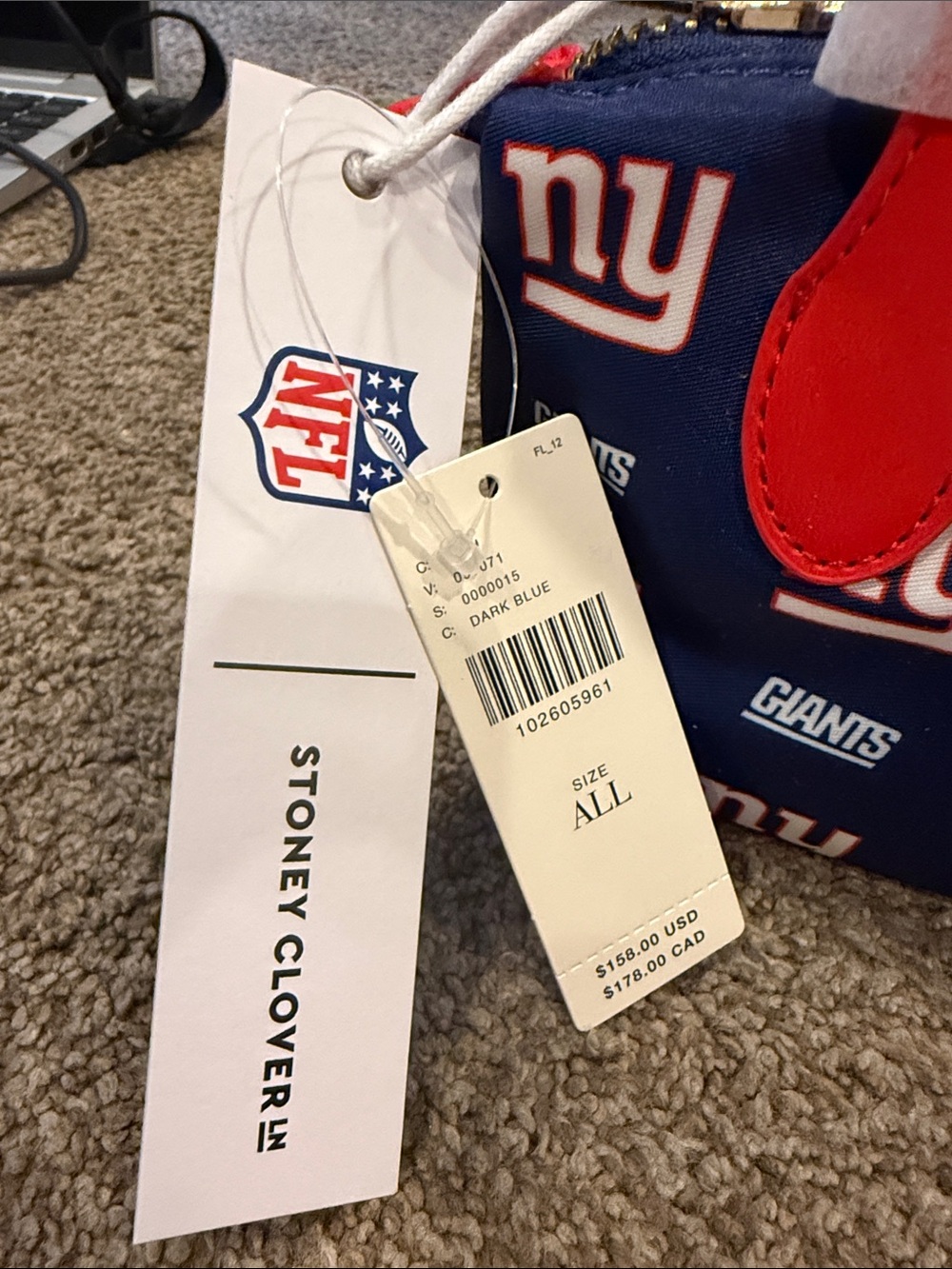 Stoney Clover NY Giants Navy and Red Small Tote Bag - Picture 5 of 6
